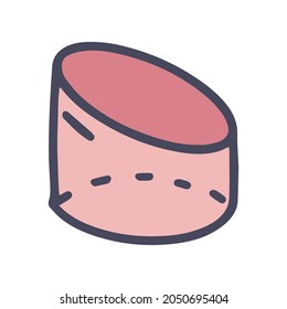 truncated cylinder color vector doodle simple icon