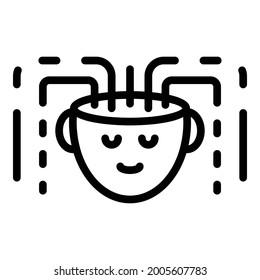 Icono de cabecera y líneas truncadas. Esquema cabeza truncada y líneas icono vector para el diseño web aislado en fondo blanco
