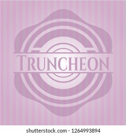 Truncheon badge with pink background