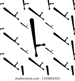 Truncheon Icon, Police Truncheon Seamless Pattern Vector Art Illustration