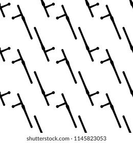 Truncheon Icon, Police Truncheon Seamless Pattern Vector Art Illustration