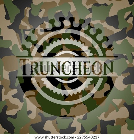 Truncheon written on a camouflage texture. Vector Illustration. Detailed. 