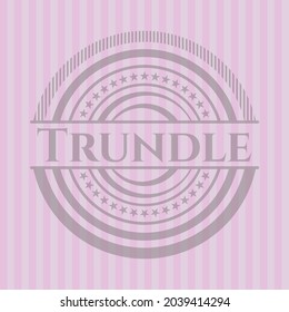 Insignia de trundle con fondo rosado. Diseño elegante. 
