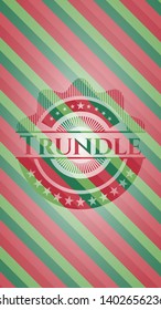 Trundle christmas emblem background. Vector Illustration. Detailed.