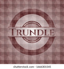 Trundle red badge with geometric background. Seamless.