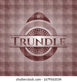 Trundle red badge with geometric pattern. Seamless.