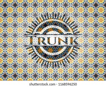 Trunk arabic style badge. Arabesque decoration.