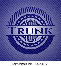 Trunk badge with denim texture