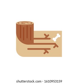 Trunk and bone in the earth design, Climate change global warning environment nature pollution green and extreme danger theme Vector illustration