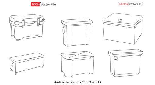  trunk box silhouette. New Trunk Stock Vector Illustration and Royalty Free EPS .  Trunk box silhouette outline design collection . Fashion accessory technical illustration. Vector satchel front.