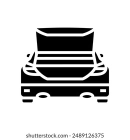 trunk car auto glyph icon vector. trunk car auto sign. isolated symbol illustration