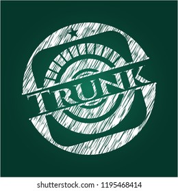 Trunk chalkboard emblem written on a blackboard