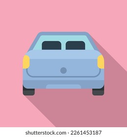 Trunk door icon flat vector. Open car. Car back