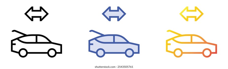 trunk icon. Linear, Blue Fill and Gradient Style Design Isolated On White Background