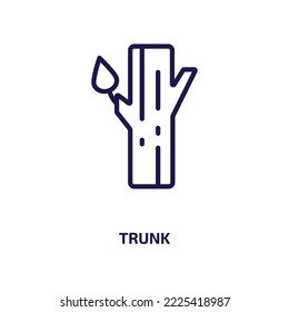 trunk icon from nature collection. Thin linear trunk, collection, wood outline icon isolated on white background. Line vector trunk sign, symbol for web and mobile