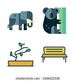 trunk icon set. vector set about koala, bonsai, elephant and bonsai icon icons set.