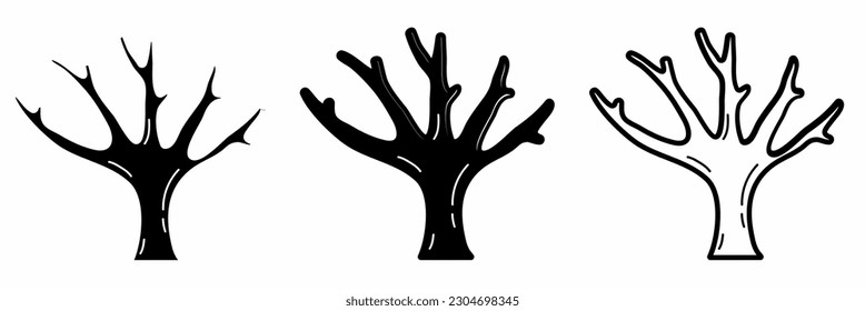 Trunk icon. Tree trunk icon illustration set. Stock vector illustration.