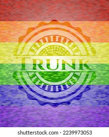 Emblema de los colores del maletero lgbt. Ilustración vectorial. Mosaico. 