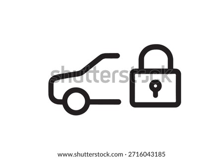 Trunk Lock Indicator Icon – Automotive Dashboard Security Symbol