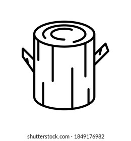 Trunk log icon line vector