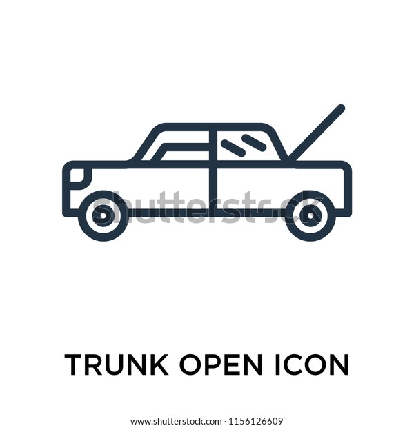 Trunk open icon vector isolated on white\
background, Trunk open transparent sign , line symbol or linear\
element design in outline\
style