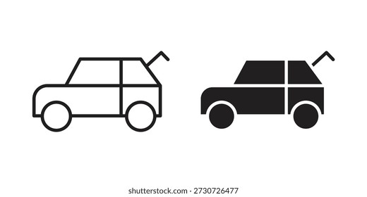 Trunk open icons for design. Easily editable stroke. Modern flat design.