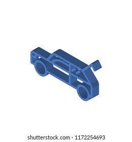 Trunk open isometric left top view 3D icon