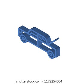 Trunk open isometric left top view 3D icon