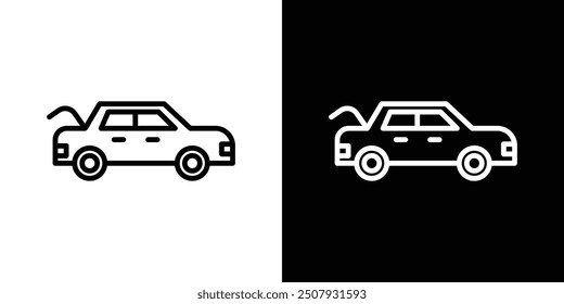 Trunk open thin line vector icon set.