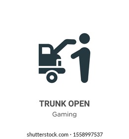 Trunk open vector icon on white background. Flat vector trunk open icon symbol sign from modern gaming collection for mobile concept and web apps design.