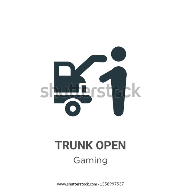 Trunk open vector icon on white\
background. Flat vector trunk open icon symbol sign from modern\
gaming collection for mobile concept and web apps\
design.