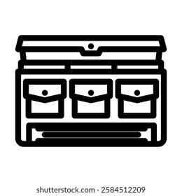 trunk organizer accessory line icon vector. trunk organizer accessory sign. isolated contour symbol black illustration