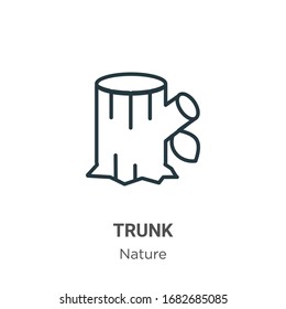 Trunk outline vector icon. Thin line black trunk icon, flat vector simple element illustration from editable nature concept isolated stroke on white background