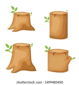 Trunk stump vector design illustration isolated on white background