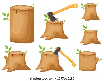 Trunk stump vector design illustration isolated on white background