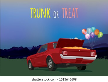 Trunk or Treat illustration graphic vector