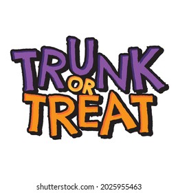 Trunk or Treat vector text headline halloween