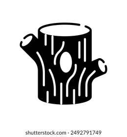 Trunk tree Glyph Icon, Vector illustration