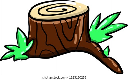 Trunk tree, illustration, vector on white background