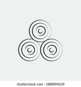 trunk wood vector icon cut section