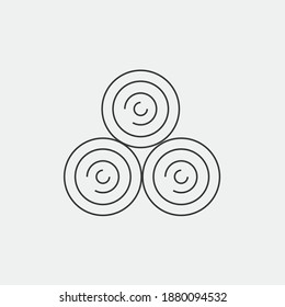 trunk wood vector icon cut section