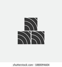 trunk wood vector icon cut section