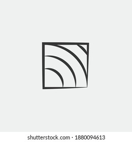 trunk wood vector icon cut section