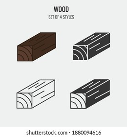 trunk wood vector icon cut section