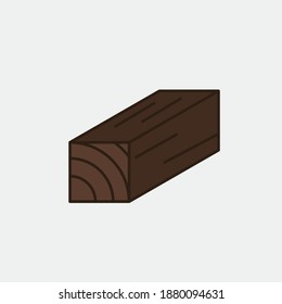 trunk wood vector icon cut section