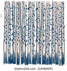 trunks of birch trees in the grove. vector illustration