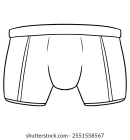 Trunks Underpants Ilustración Vector de contorno dibujado a mano