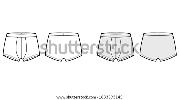 Trunks Underwear Technical Fashion Illustration Elastic Stock Vector ...