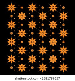 Truntum jogja, black and gold indonesian batik vector