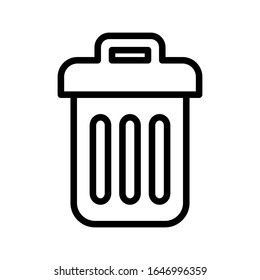 Icono de Trush Can diseñado en estilo de línea